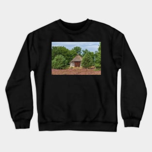 Farmhouse, heathland, heather blossom, Niederhaverbeck Crewneck Sweatshirt